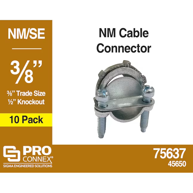 Conector de entrada de servicio con abrazadera de zinc fundido a presión de 3/8 pulg. Sigma ProConnex (paquete de 10)