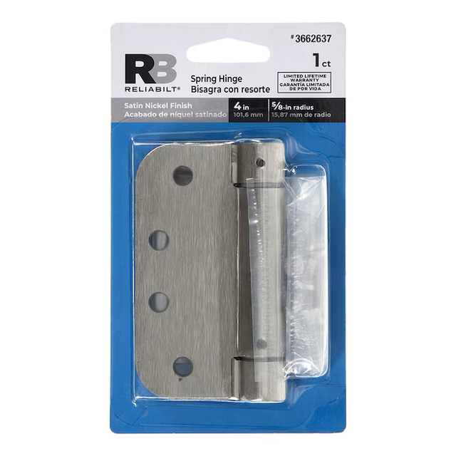 RELIABILT 4-in H x 5/8-in Radius Satin Nickel Spring Interior Door Hinge