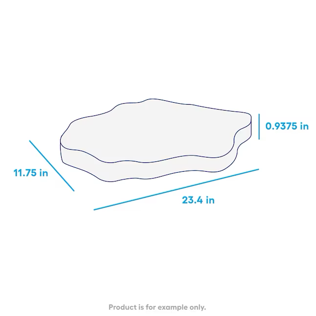 Riccobene Piedra para patio de hormigón de carbón irregular de 23,5 pulgadas de largo x 11,75 pulgadas de ancho x 1 pulgada de alto