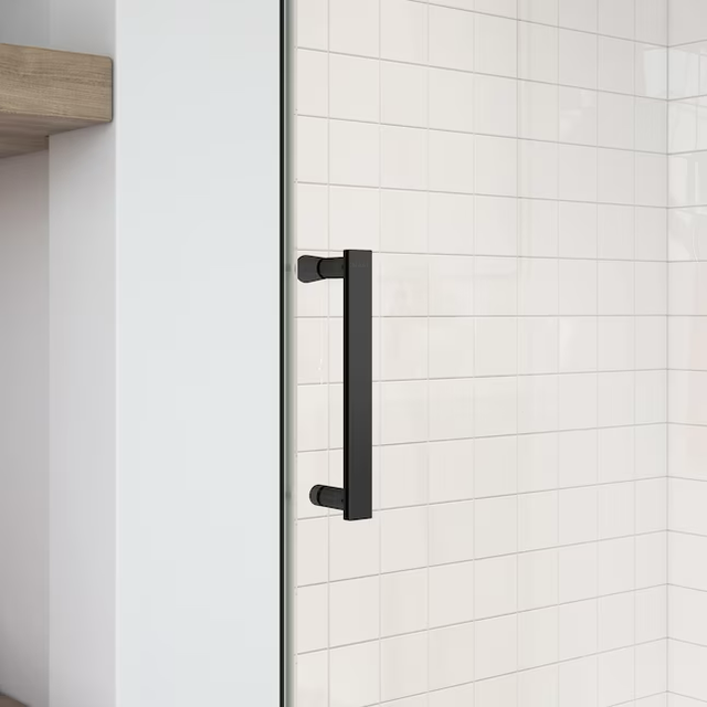 MAAX Outback Matte Black 55-1/4-in to 58-1/2-in W x 70.5-in H Semi-frameless Bypass Sliding Shower Door