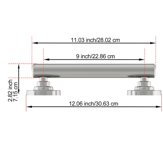 allen + roth Townley 9-in Brushed Nickel Wall Mount ADA Compliant Grab Bar (500-lb Weight Capacity)