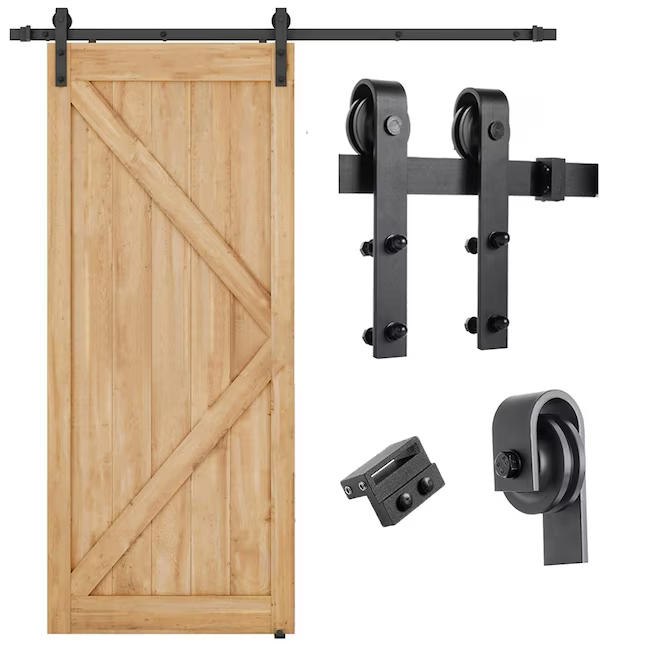 RELIABILT 72-in Oil-Rubbed Bronze Indoor J-strap Barn Door Hardware Kit