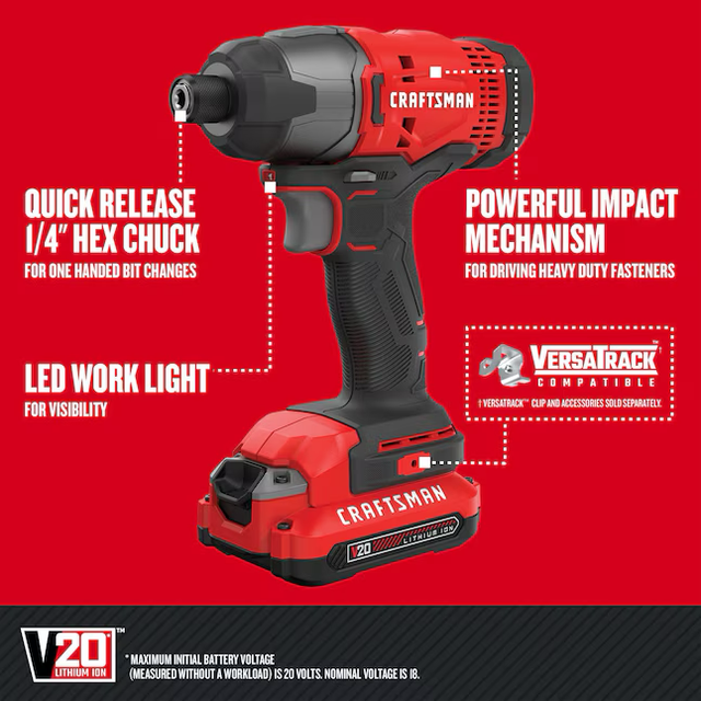 CRAFTSMAN V20 2-Tool Power Tool Combo Kit with Soft Case (2-Batteries Included and Charger Included)