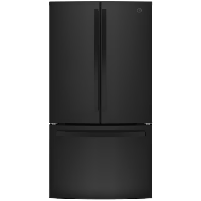 GE 27-cu ft French Door Kühlschrank mit Eismaschine und Wasserspender (Schwarz) ENERGY STAR