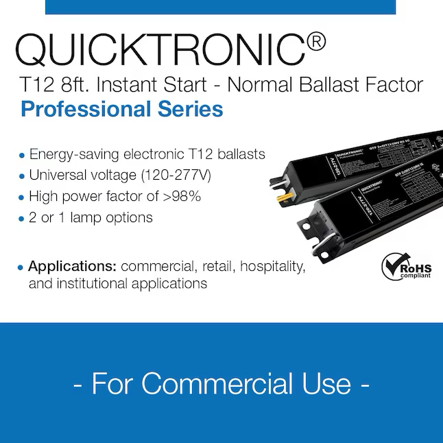 QUICKTRONIC T12 2-Bulb Commercial Fluorescent Light Ballast