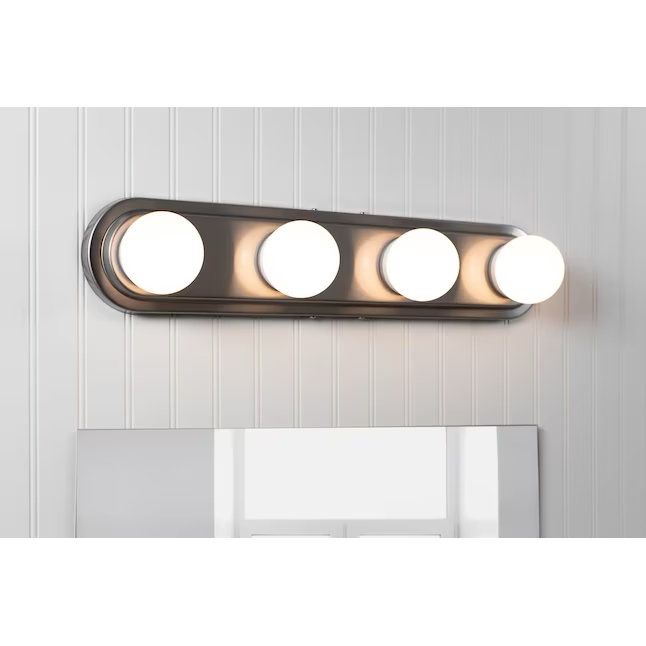 Project Source 4.72-in 4-Light Brushed Nickel LED Modern/Contemporary Vanity Light Bar