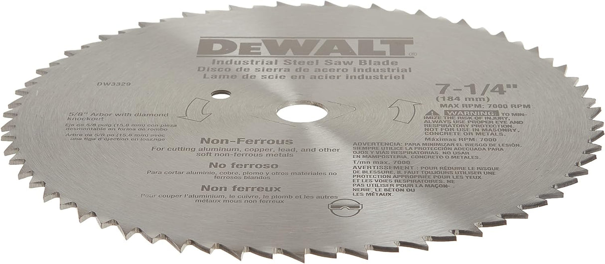 Hoja de sierra circular DeWalt, 7 1/4 pulgadas, 68 dientes, corte de metal