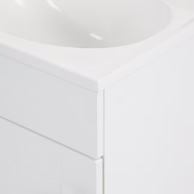 Project Source 36-in White Single Sink Bathroom Vanity with White Cultured Marble Top