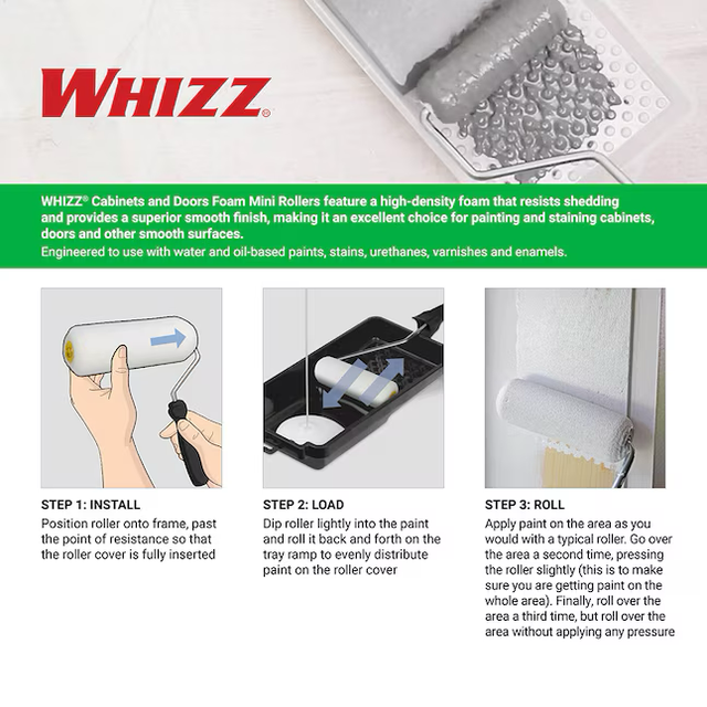 WHIZZ 6-in Cabinet and Door Foam Mini Paint Roller