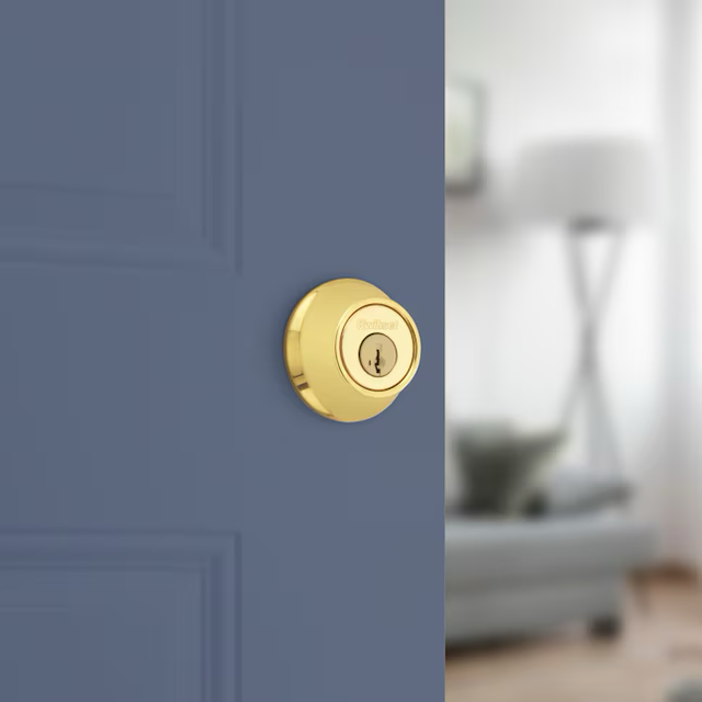 Kwikset Security 660 Mobile Home Deadbolt Series Polished Brass Single Cylinder Deadbolt with SmartKey