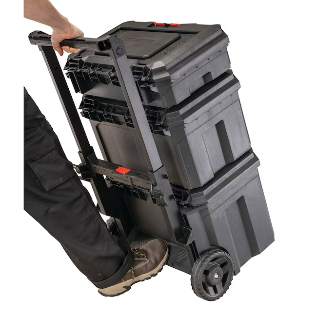 CRAFTSMAN TRADESTACK System 22-in Black Plastic Wheels Lockable Tool Box