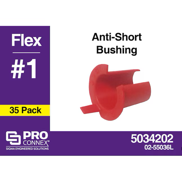 Sigma ProConnex 3/8 Zoll flexible Kunststoff-Anti-Short-Bushing-Rohrverschraubungen (35er-Pack)