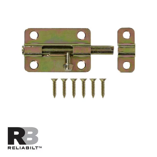 RELIABILT 3-in Polished Brass Steel Barrel Bolt