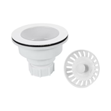 Allen + Roth 3.5-in White Plastic Rust Resistant Strainer with Lock Mount Included