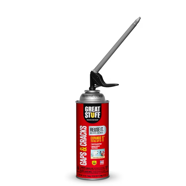 GREAT STUFF Gaps and Cracks Dispensador inteligente de 12 oz Aislamiento de espuma en aerosol para interiores y exteriores