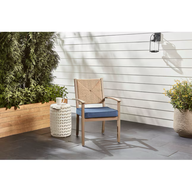 allen + roth 19.5-in x 20-in Navy Patio Chair Cushion