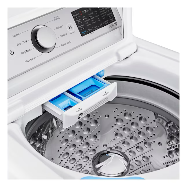 LG TurboWash 3D 5.3-cu ft Agitator Smart Top-Load Washer (White) ENERGY STAR