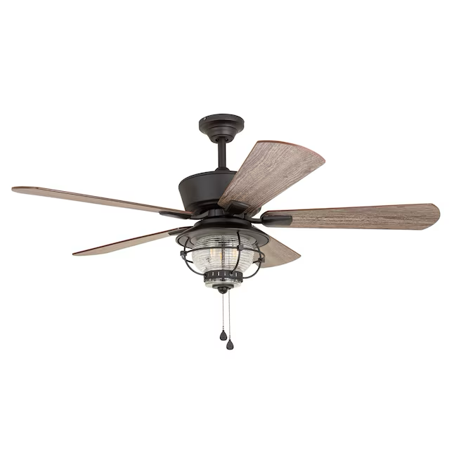 Harbor Breeze Merrimack II 52-in Bronze Indoor/Outdoor Ceiling Fan with Light (5-Blade)