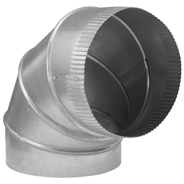 IMPERIAL 8-in 30 Gauge Galvanized Steel Round Adjustable 90 Degree Duct Elbow