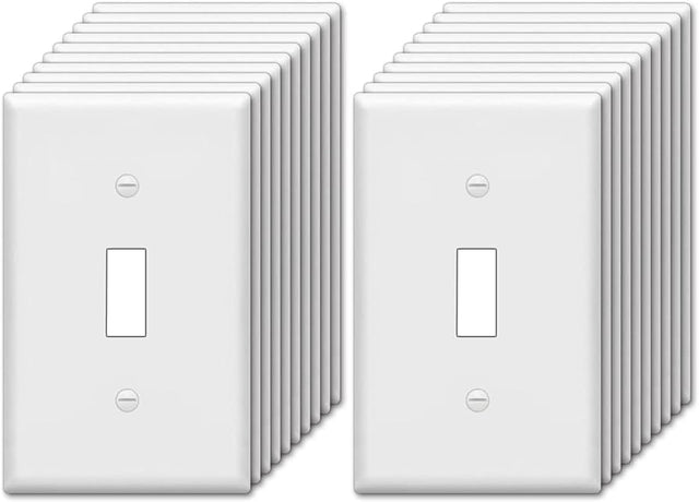 Single Gang Toggle Switch Wall Face Plate – (Standard, White)