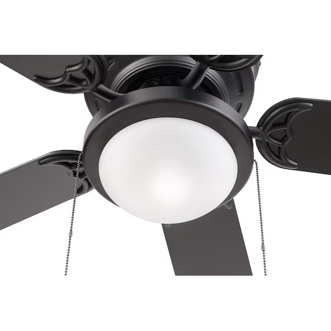 Harbor Breeze Armitage 52-in Matte Black Indoor Flush Mount Ceiling Fan with Light (5-Blade)