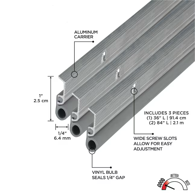 M-D 7-ft x 7/8-in x 1-in Silver Top and Sides Door Jamb Kit Aluminum/Vinyl Door Weatherstrip