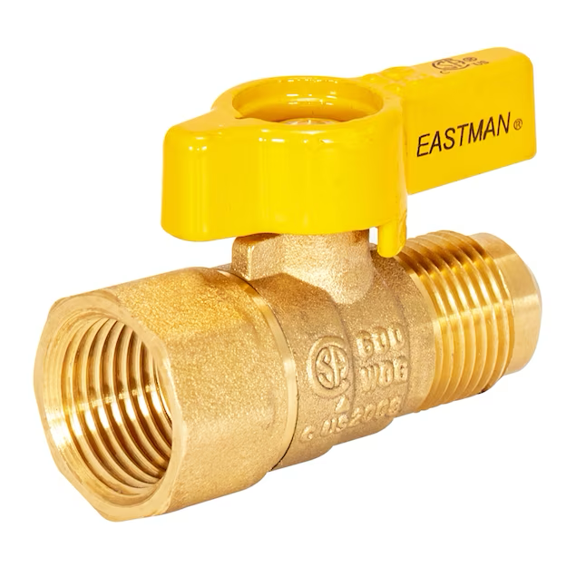 Válvula de bola recta para gas Eastman de 1/2″ abocinada x 1/2″ FIP