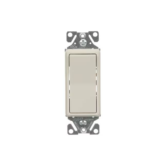 Eaton 15-Amp 3-Way Rocker Light Switch, Light Almond