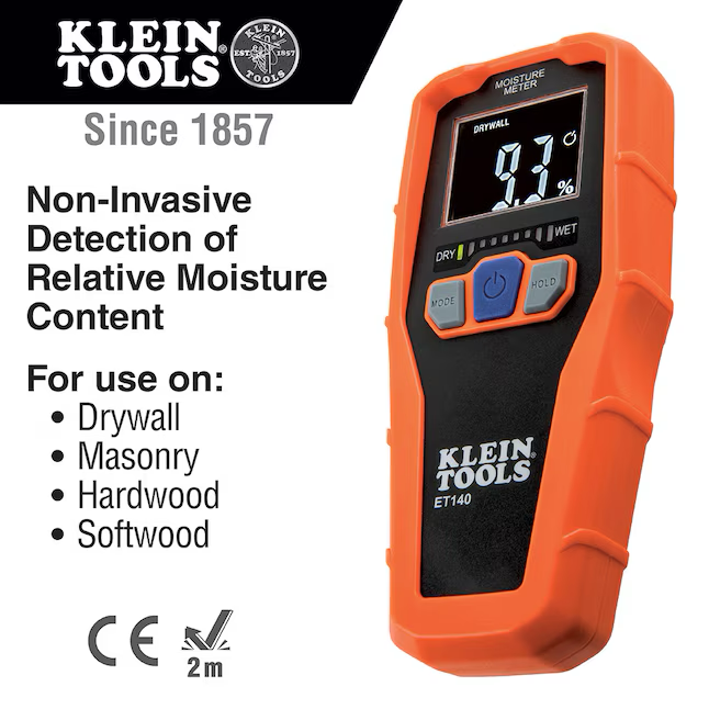 Medidor de humedad de Klein Tools Medidor de humedad con pantalla LED