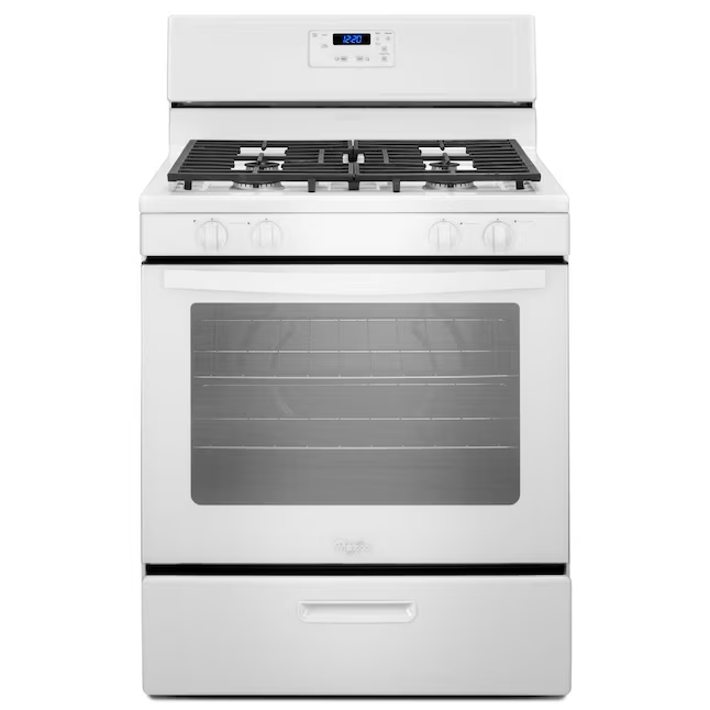 Whirlpool 30-in 4 Burners 5.1-cu ft Freestanding Natural Gas Range (White)