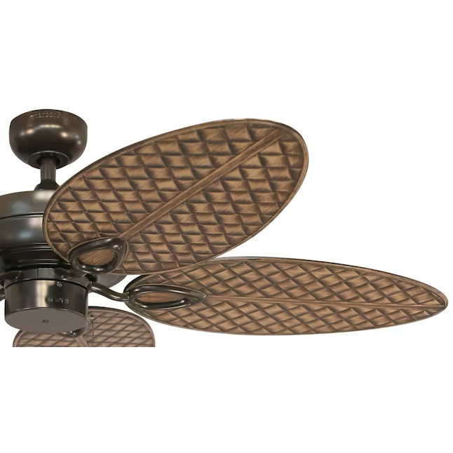 Harbor Breeze Tilghman II 52-in Bronze Indoor/Outdoor Downrod or Flush Mount Ceiling Fan (5-Blade)