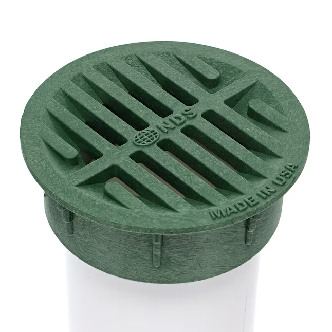 NDS 4 in. Round Drainage Grates for Pipes and Fittings 1-1/2-in L x 4-1/2-in W x 3-in or 4-in dia Grate (Green)