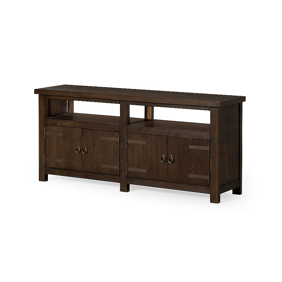 Maven Lane Weathered Brown Traditional Wood Media Cabinet