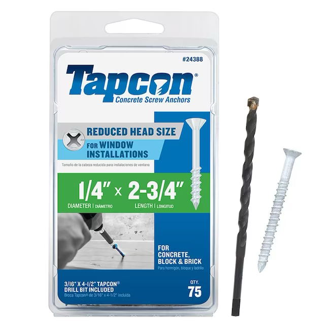 Tapcon 1/4-in x 2-3/4-in Concrete Anchors (75-Pack)