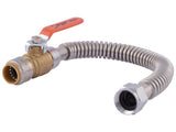 SharkBite Max Brass 3/4 in. FIP x 3/4 in. Push-Fit Ball Valve Corrugated Water Heater Connector (18" Length)