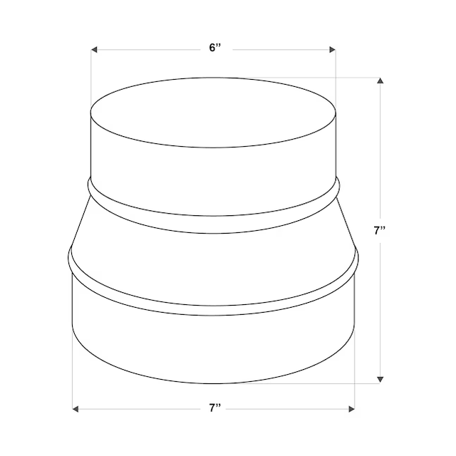 IMPERIAL 7-in 30 Gauge Galvanized Steel Round Duct Reducer