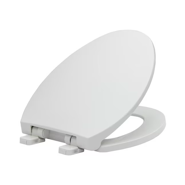 Project Source Plastic White Elongated Soft Close Toilet Seat