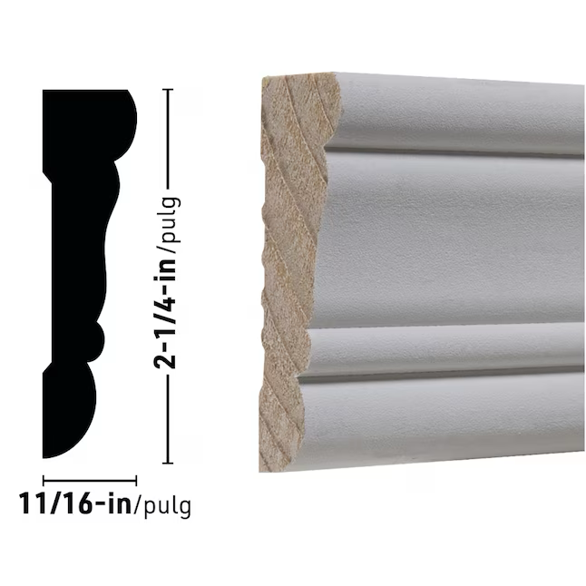 RELIABILT 11/16-in x 2-1/4-in x 7-ft Primed Pine 3100 Casing