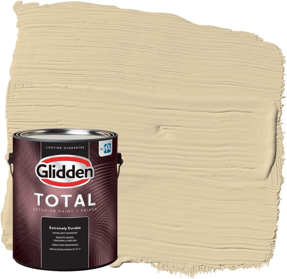 Glidden Total Exterior Paint &amp; Primer Semi-Gloss, Cookie Dough