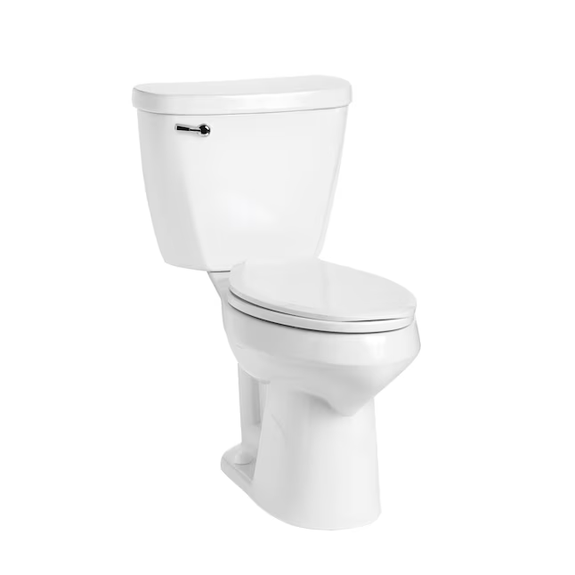 Mansfield Summit White Silla alargada Altura Inodoro WaterSense de 2 piezas con cierre suave, 12 pulgadas, empotrable, 1,28 GPF