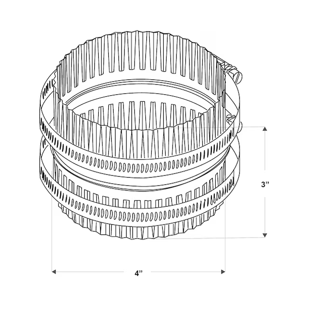 IMPERIAL 4-in Galvanized Steel Flexible Duct Connector