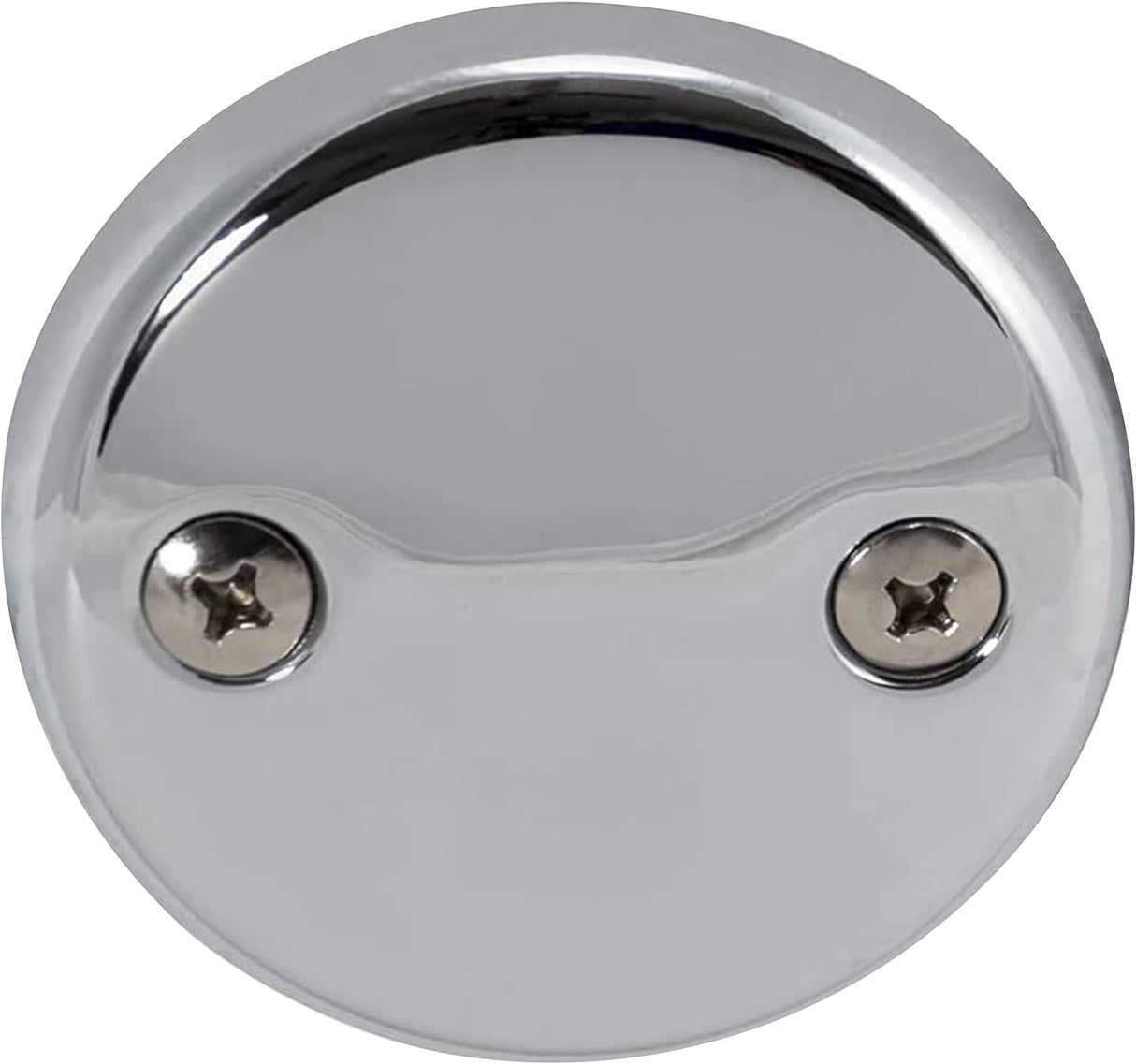 EZ-FLO Two-Hole Bathtub Overflow Face Plate with Brass Screws (Chrome)