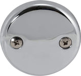 EZ-FLO Two-Hole Bathtub Overflow Face Plate with Brass Screws (Chrome)