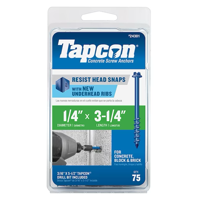 Tapcon 1/4-in x 3-1/4-in Concrete Anchors (75-Pack)