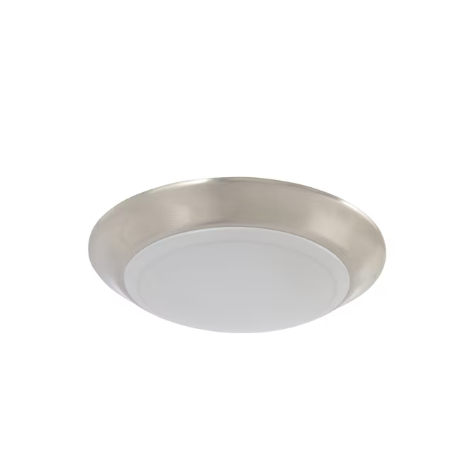 Project Source 1-Light 7.4-in Brushed Nickel LED Flush Mount Light (2-Pack)