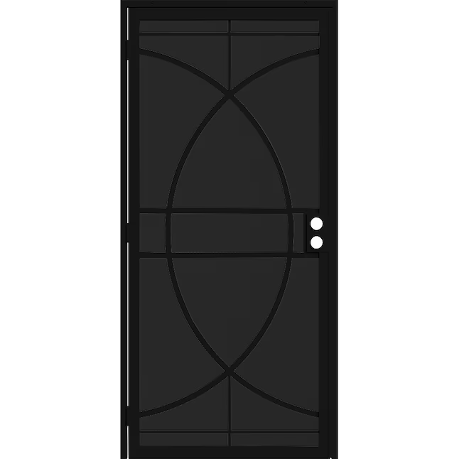 RELIABILT Rio 36-in x 81-in Black Steel Surface Mount Security Door with Black Screen