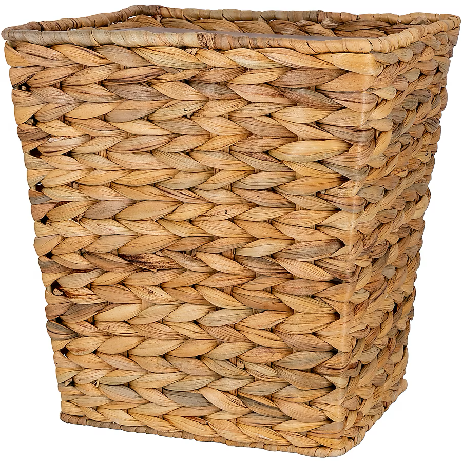 allen + roth Tan Mixed Material Wastebasket