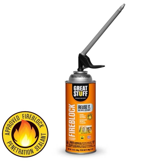 GREAT STUFF Fireblock Dispensador inteligente de 12 oz Aislamiento de espuma en aerosol para interiores y exteriores 