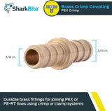 SharkBite 3/8 in. Brass Crimp Coupling