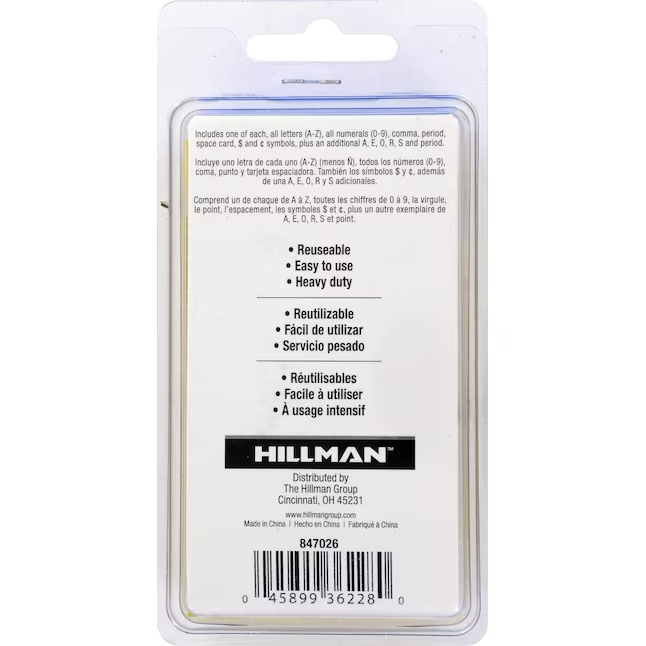 Hillman Kit de plantillas para letras y números, calibre 410, 2 x 1 1/2 pulgadas 